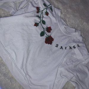 White flower crop top